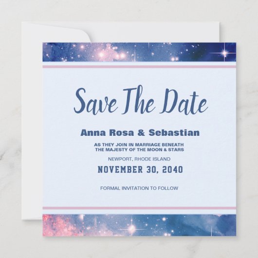 *~* Foto uploadt de hemelse sterren sparen de datu Save The Date (Achterkant)