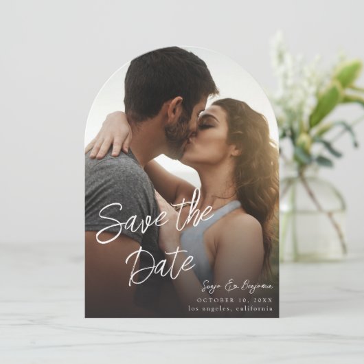 Foto V MOD Chic 4 LG Save the Date Arc Kaart (Staand voorkant)