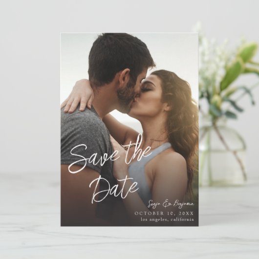 Foto V MOD Chic 4 LG Save the Date Kaart (Staand voorkant)