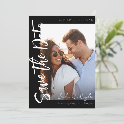 Foto V MOD Chic 5 Save the Date Kaart (Staand voorkant)