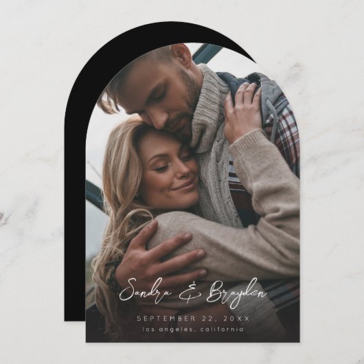 Foto V MOD Chic 8 Save the Date Arch Kaart (Voorkant / Achterkant)