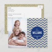 FOTO VAKANTIE KAART chevron glitter bord gouden ma (Voorkant / Achterkant)