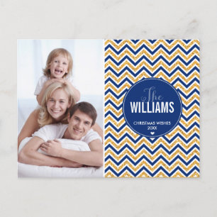 FOTO VAKANTIE KAART chevron glitter goud marinebla