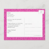 FOTO VAKANTIE KAART chevron glitter roze limoen gr (Achterkant)