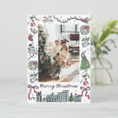 Foto Vakantie Kaart, Familie Kerst Kaart (Staand voorkant)