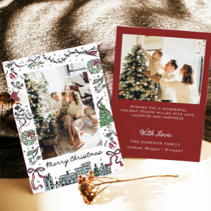 Foto Vakantie Kaart, Familie Kerst Kaart