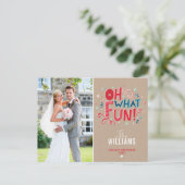 FOTO VAKANTIE KAART feestelijke typografie oh wat  (Staand voorkant)