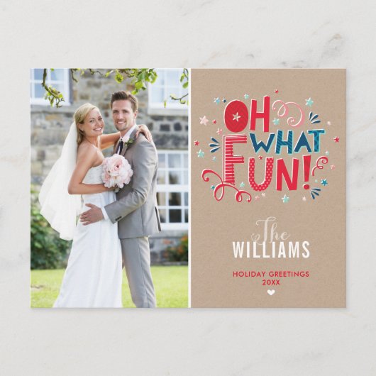 FOTO VAKANTIE KAART feestelijke typografie oh wat  (Voorkant)