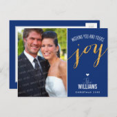 FOTO VAKANTIE KAART glitter type gold marineblauw (Voorkant / Achterkant)