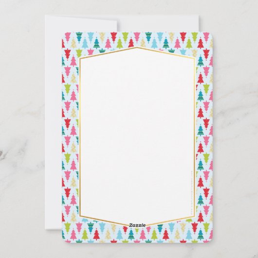 FOTO VAKANTIE KAART helder kerstboompatroon (Achterkant)