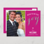 FOTO VAKANTIE KAART krijtbord glitter type roze (Voorkant / Achterkant)