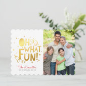 FOTO VAKANTIE KAART leuk feestelijk goud oh wat le (Staand voorkant)