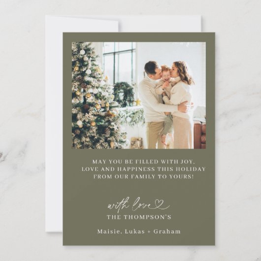 Foto vakantie Kaart, moderne kerst Kaart (Achterkant)