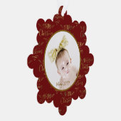 Foto Vakantie Papier Kerst Ornament Kaart (Rechts)