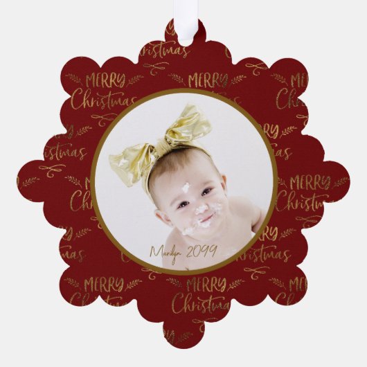 Foto Vakantie Papier Kerst Ornament Kaart (Achterkant)