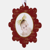 Foto Vakantie Papier Kerst Ornament Kaart (Links)