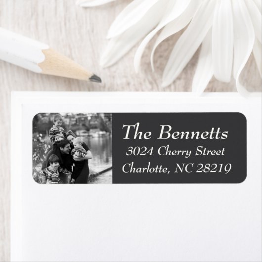 Foto Vakantie retour adreslabels: Chalkboard Etiket (Insitu)