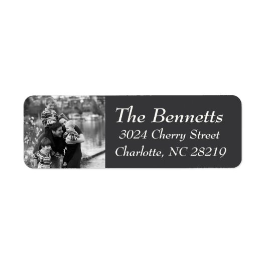 Foto Vakantie retour adreslabels: Chalkboard Etiket (Voorkant)