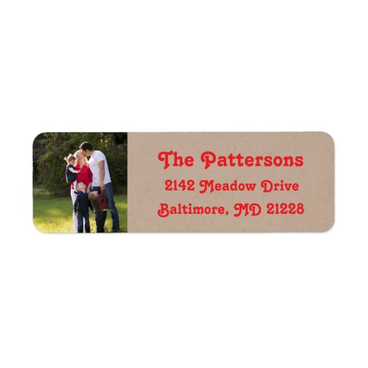 Foto Vakantie retour adreslabels: Kraft gekleurd Etiket (Voorkant)