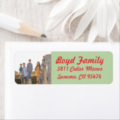 Foto Vakantie retour adreslabels: rood & groen Etiket (Insitu)