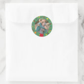 Foto Vakantie Sticker: Christmas Wreath Foto Ronde Sticker (Tas)