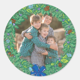 Foto Vakantie Sticker: Ronde Chanoeka krans Lijst Sticker