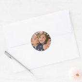 Foto Vakantie Sticker: White & Red Dot Lijst Foto Ronde Sticker (Envelop)