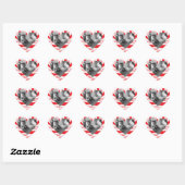 Foto Vakantie Stickers: Candy Cane Heart Lijst Hart Sticker (Vel)