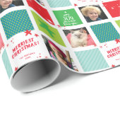 FOTO VAKANTIE WRAP ster kerst rood groen blauw Cadeaupapier (Rol Hoek)