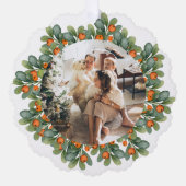 Foto Vakantiekrans Gepersonaliseerde Kerstmis Ornament Kaart (Voorkant)