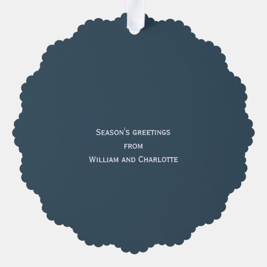 Foto Vakantiekrans Gepersonaliseerde Kerstmis Ornament Kaart (Achterkant)