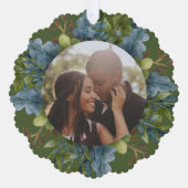 Foto Vakantiekrans Gepersonaliseerde Kerstmis Ornament Kaart (Voorkant)