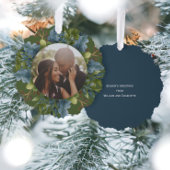 Foto Vakantiekrans Gepersonaliseerde Kerstmis Ornament Kaart