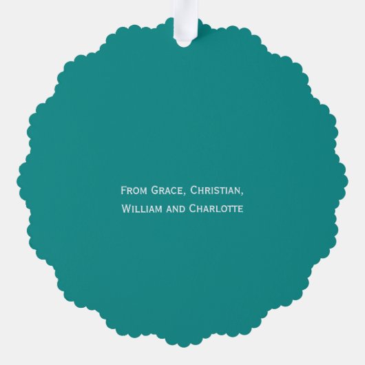 Foto Vakantiekrans Gepersonaliseerde Kerstmis Ornament Kaart (Achterkant)