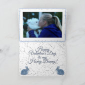 Foto Valentijn Blue Rabbit Bunny  Delft Feestdagen Kaart (Binnen)