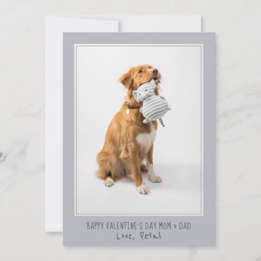 Foto Valentijn voor moeder en vader van Dog Pet Feestdagenkaart (Voorkant)