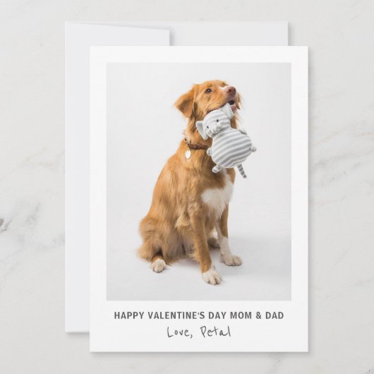 Foto Valentijn voor moeder en vader van hond Feestdagenkaart (Voorkant)