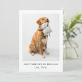 Foto Valentijn voor moeder en vader van hond Feestdagenkaart (Staand voorkant)