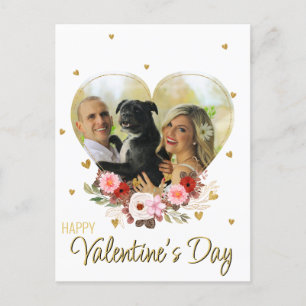 Foto Valentijnsdag Heart Gold Glitter Hearts Feestdagenkaart