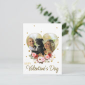 Foto Valentijnsdag Heart Gold Glitter Hearts Feestdagenkaart (Staand voorkant)