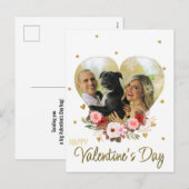 Foto Valentijnsdag Heart Gold Glitter Hearts Feestdagenkaart (Voorkant / Achterkant)