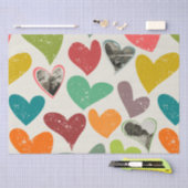 Foto Valentijnsdag Kleurrijke Grunge Harten Tissuepapier (Craft)