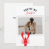Foto Valentijnsdag Lobster Seafood Gag Custom Feestdagenkaart (Voorkant / Achterkant)