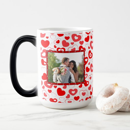 Foto Valentijnsdag personaliseren Magische Mok (Met donut)