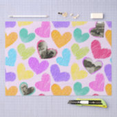 Foto Valentijnsdag Rainbow Hand getrokken harten Tissuepapier (Craft)