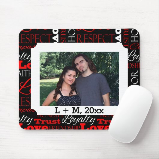 Foto Valentijnsdag Word Collage Persoonlijk Muismat (Met muis)