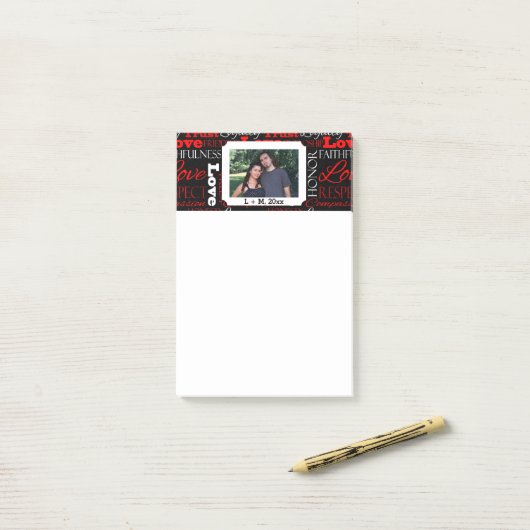 Foto Valentijnsdag Word Collage Persoonlijk Post-it® Notes (Op bureau)