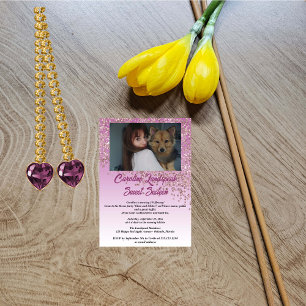 Foto & Vallen Roos Goud Glitter Sweet Sixteen Kaart
