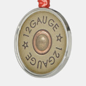 Foto van 12 Gage Shotgun Shell Metalen Ornament (Links)