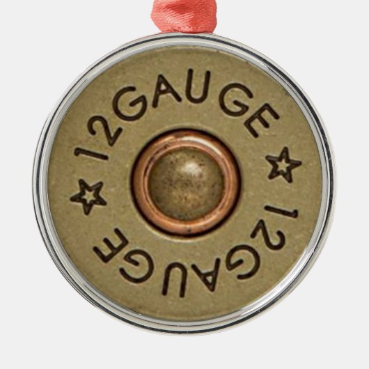 Foto van 12 Gage Shotgun Shell Metalen Ornament (Voorkant)